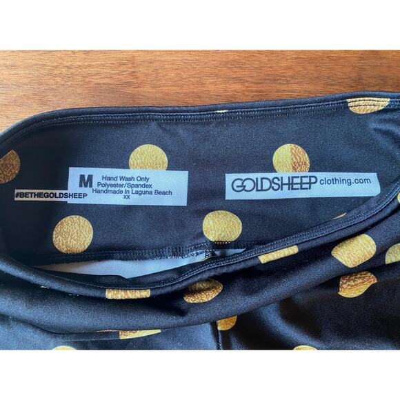 Goldsheep Leggings Black with Vibrant Gold Dots - Picture 5 of 5